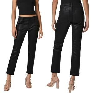 PAIGE MAYSLIE STRAIGHT ANKLE JEANS IN BLACK‎ FOG COATING NWOT WOMEN'S SIZE 30